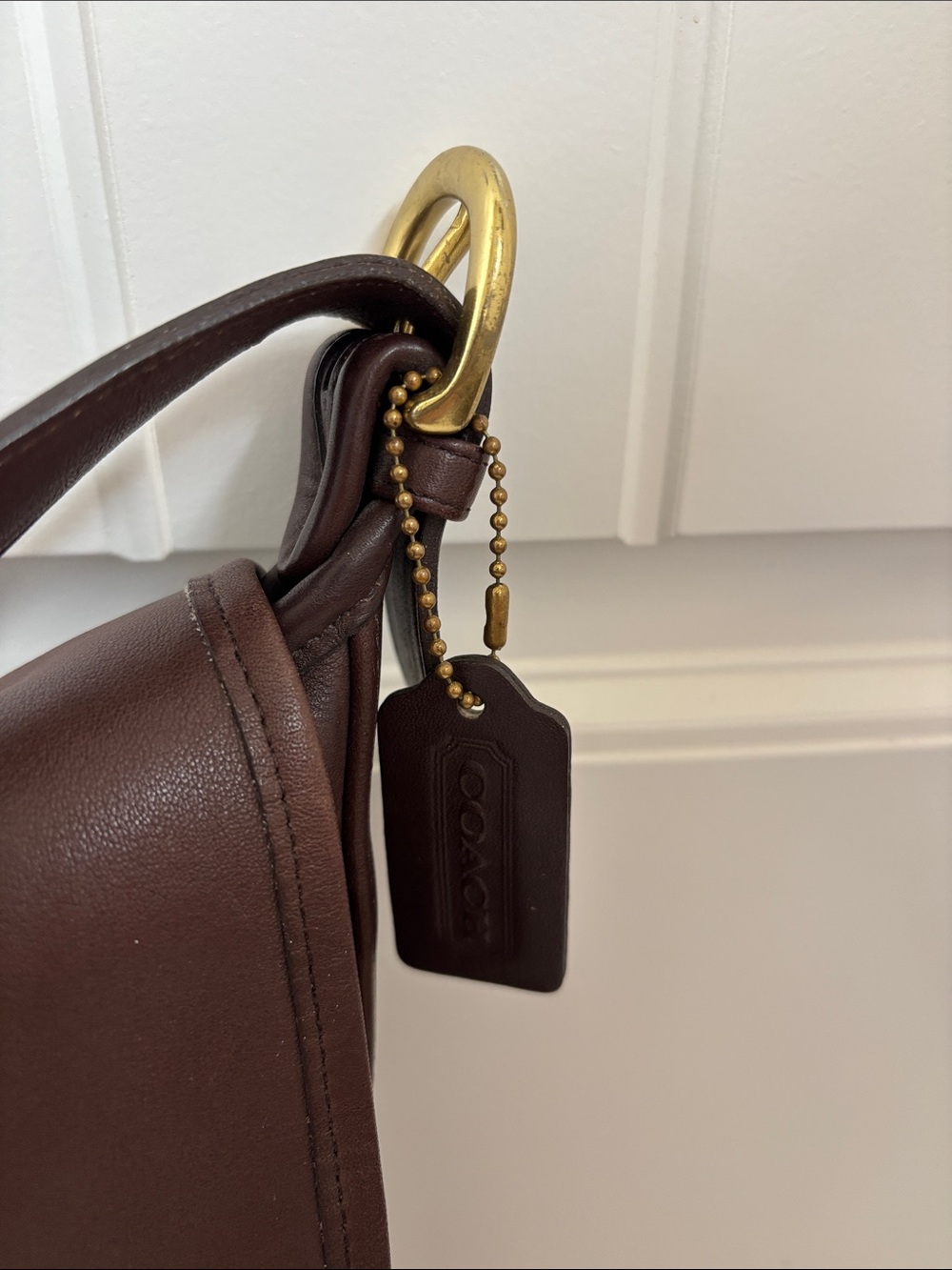 Vintage Coach 4115 Whitney Flap Crossbody Shoulder Bag Brown Leather Brass USA - Picture 2 of 15